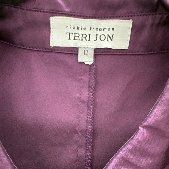 Rickie Freeman for Teri Jon Taffeta Party Shirt Dress in Plum - Picture 6 of 6